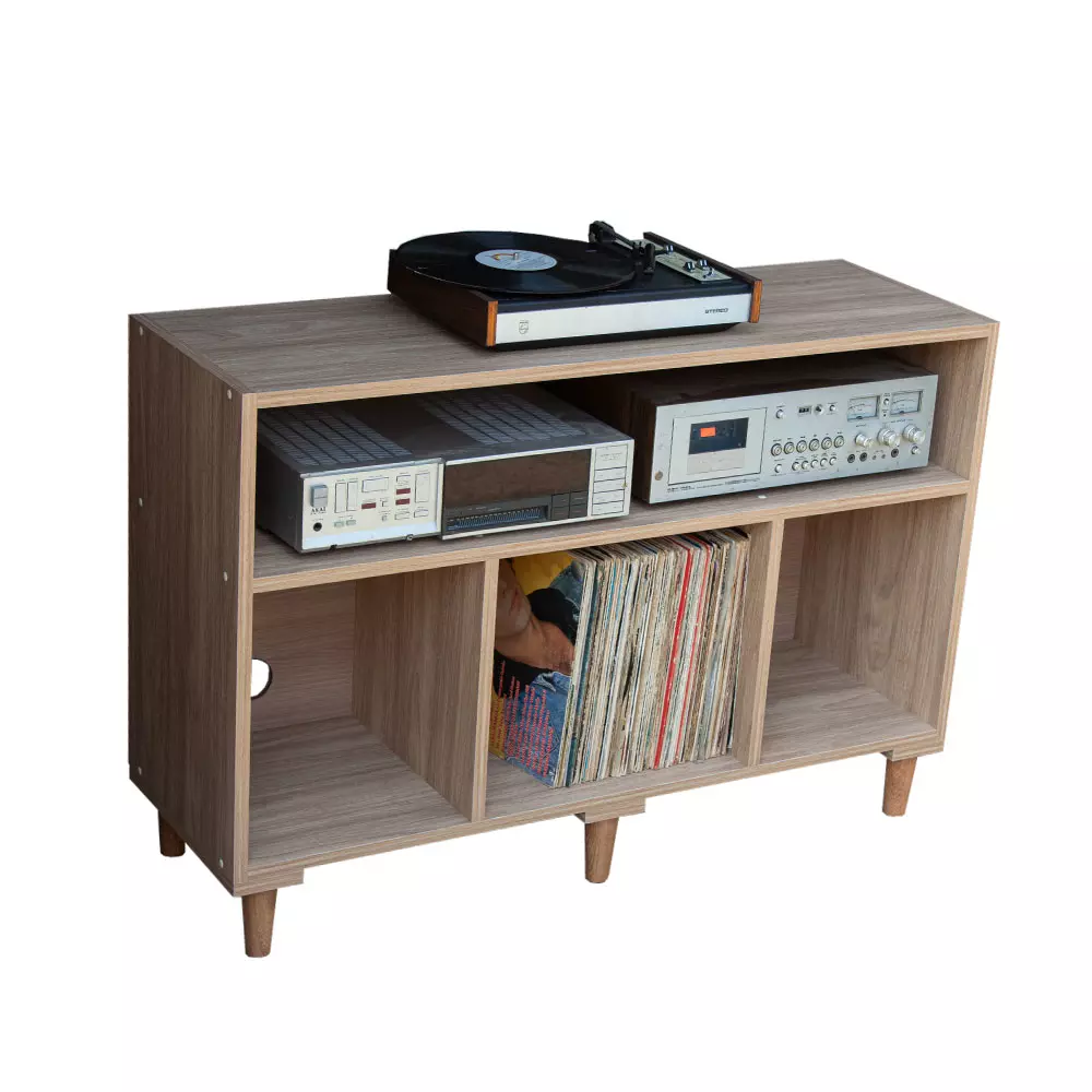 Estante Para Discos de Vinil e Caixa de Som