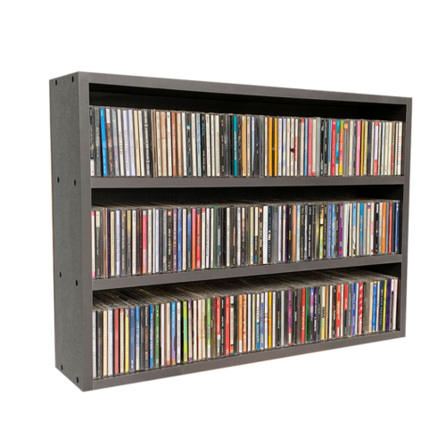 Prateleira Parede Mdf 18mm Moderna 3 Nichos Para 213 Cds D59