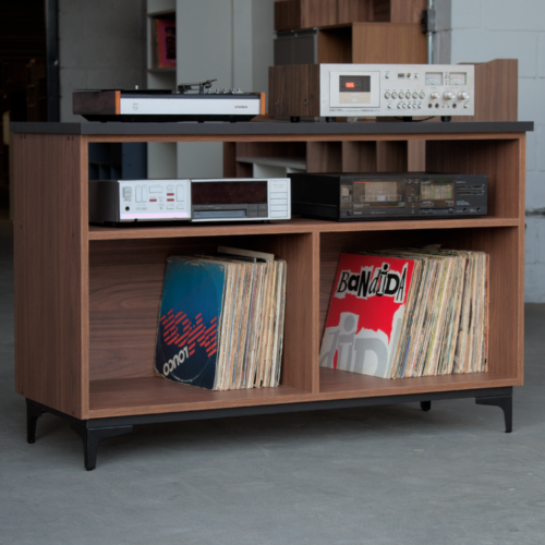 Rack para Vinil com Suporte para Toca-Discos e Receiver — Modelo Cesar